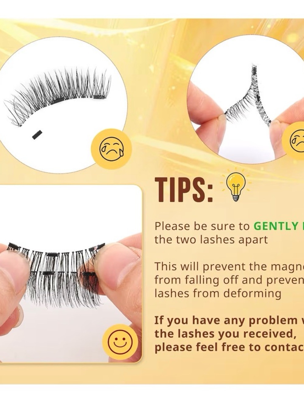 Magnetic False Eyelashes Kit in White Case - Natural Black Lashes set of two - Picture 4 of 7